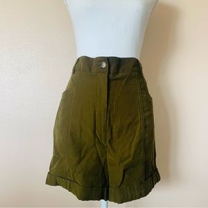 Worthington Olive Green Faux Suede Shorts